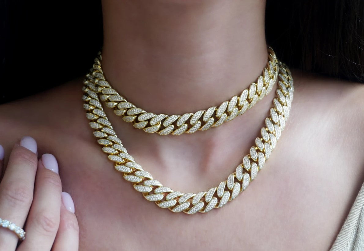 GOLD ICED CUBAN NECKLACE