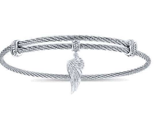 Sterling Silver and Rose Gold Vermeil Angel Wings Bracelet/Anklet – With  Love Jewellery UK