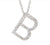 14kt white gold pave diamond pendant letter B