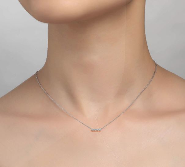 0.09 CTW Dainty Bar Necklace
