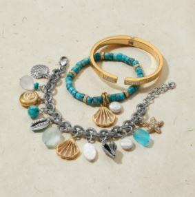 Calypso Shell Heishi Stretch Bracelet