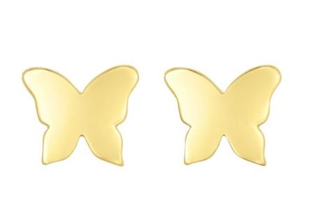 14kt Yellow Gold Butterfly Children's Earrings