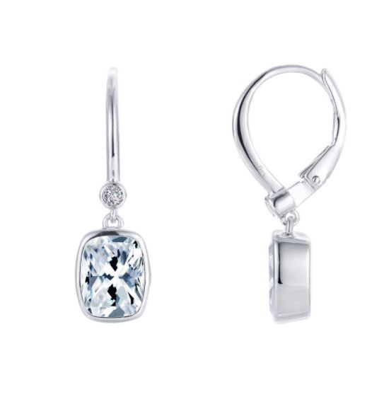 Bezel-Set Drop Earrings