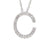 14kt white gold initial C with chain.