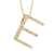 14Kt yellow gold initial Diamond Pendant Necklace