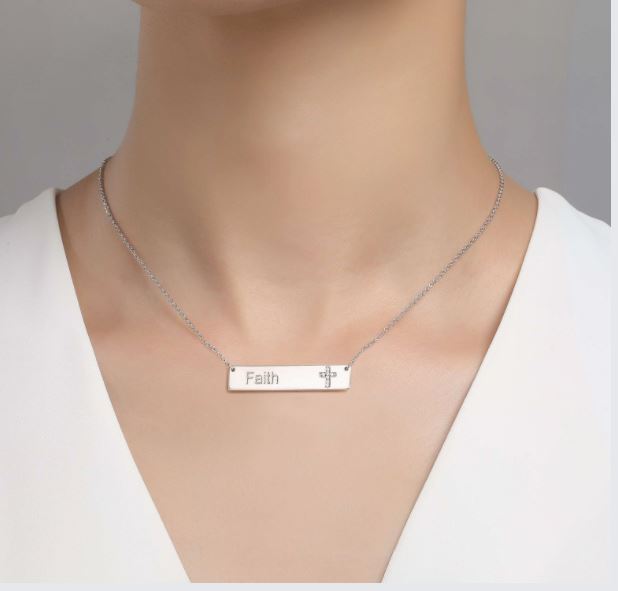 Faith bar store necklace