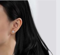 0.8 CTW Halo Stud Earrings