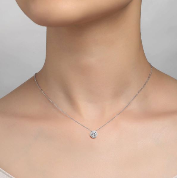 0.56 CTW Halo Necklace