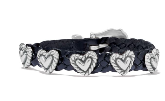Roped Heart Braid Bandit Bracelet- Black