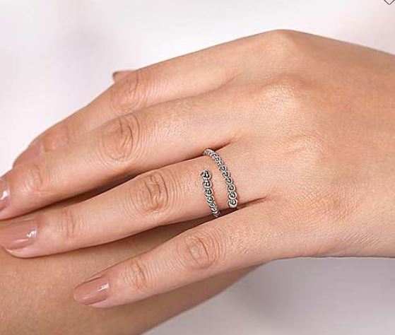 925 Sterling Silver Open Bujukan Bypass Ring