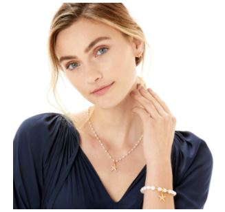 Sea Shore Pearl Starfish Stretch Bracelet