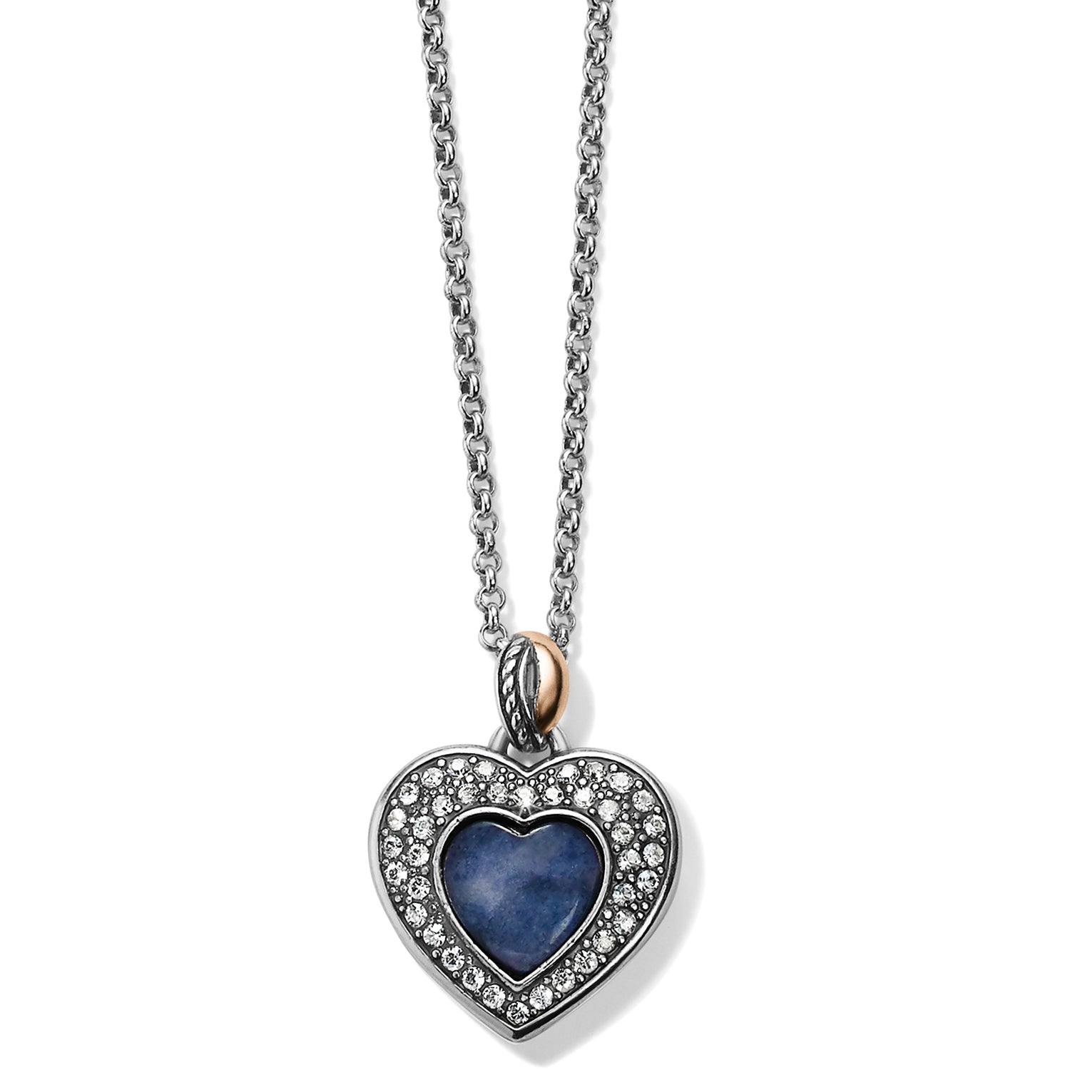 Neptune's Rings Brazil Blue Quartz Heart Reversible Necklace
