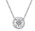 18" 925 Sterling Silver Round Quatrefoil Cutout Pendant Necklace with Diamonds