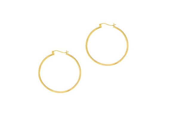 14K Yellow Gold 2mm Hoop Earring