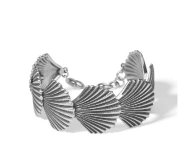 Silver Shells Flex Cuff Bracelet