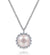 925 Sterling Silver Round Pearl Pendant Necklace with Beaded Frame