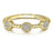 14K Yellow Gold Twisted Rope Cluster Diamond Station Stackable Ring