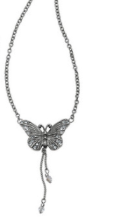 Brighton Solstice Butterfly Dangle Necklace Silver by Brighton