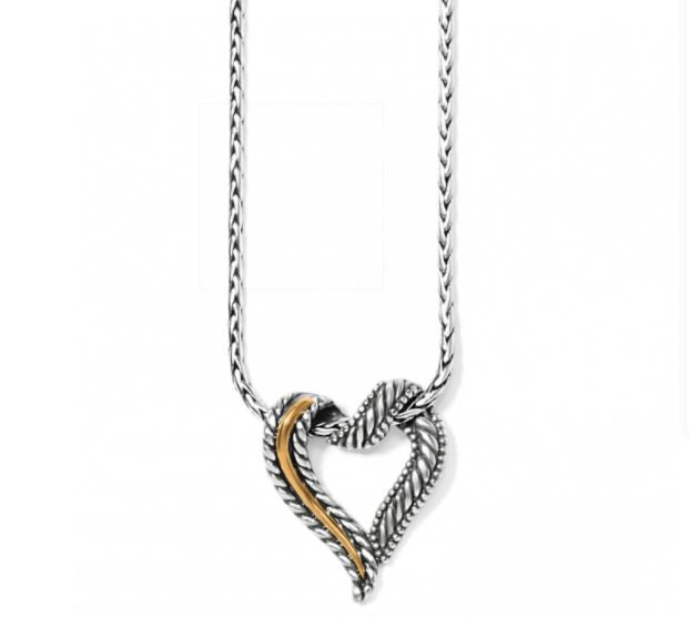 Callie 2-Tone Heart Necklace